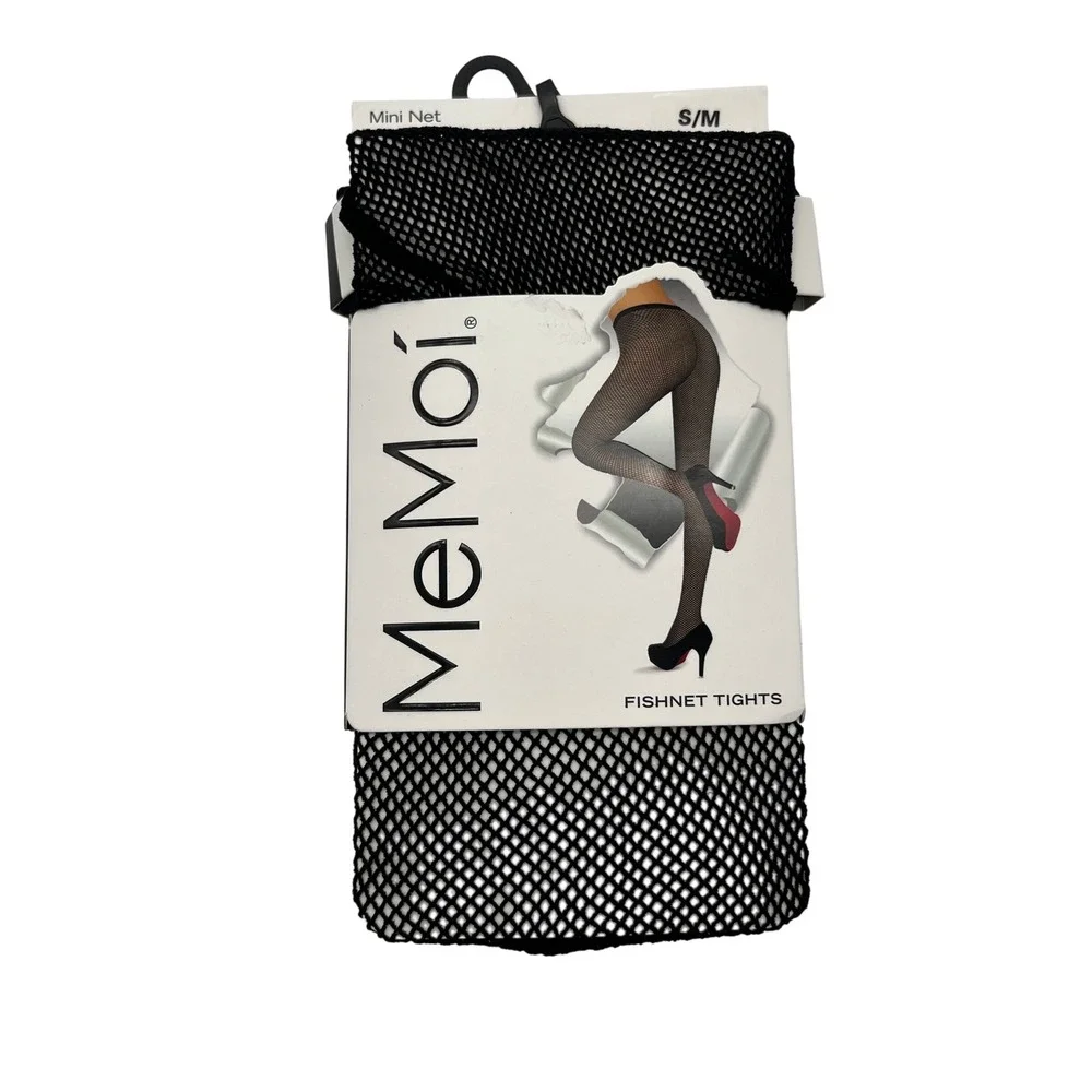 MeMoi Fishnet Tights Women S/M Black Mini Net MO-370 Nylon Spandex Hosiery